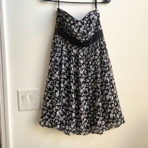 White House Black Market Strapless Floral Dress